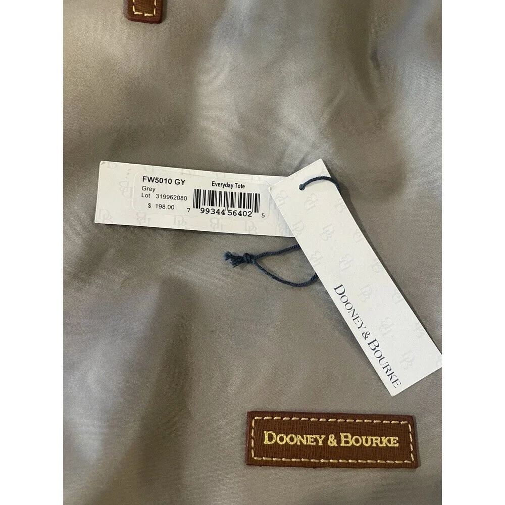 Dooney & Bourke Gray Nylon Large Wayfarer Zip Tote Shoulder Bag Purse